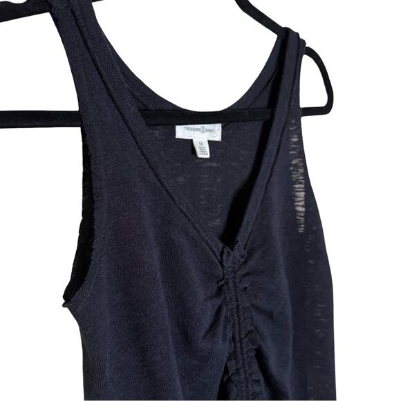 Treasure & Bond Cinched Front Knit Tank - Black Size XS - Picture 4 of 6